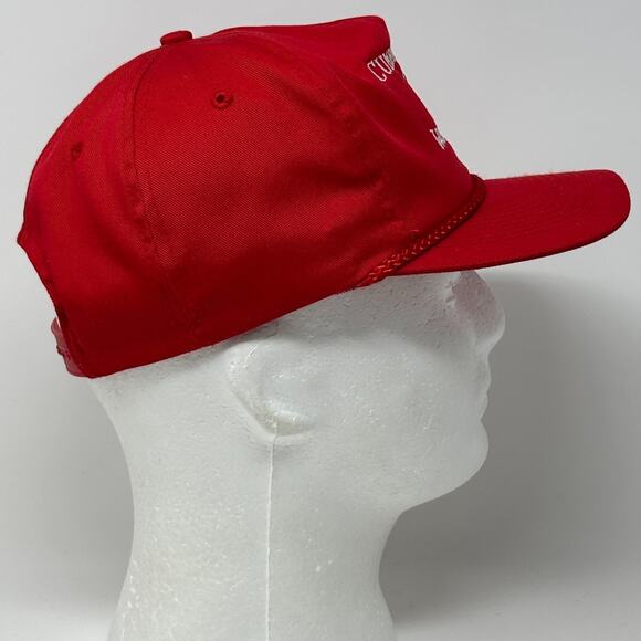 Vintage Cumberland Wisconsin Hat Cap Red 90s Snapback Rope Corded 5 Panel - Picture 7 of 9